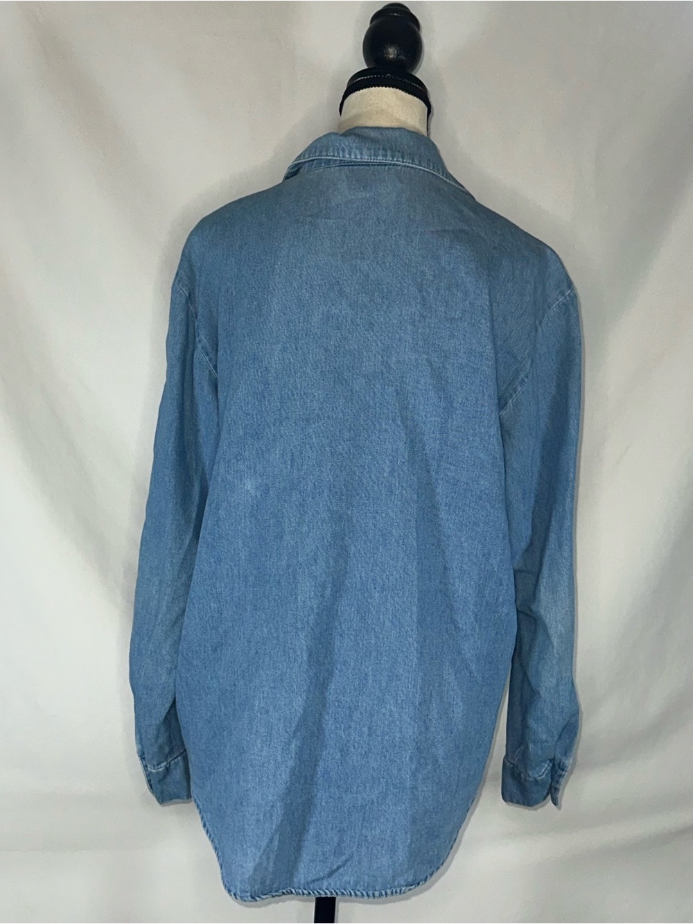 Vintage 100% Cotton Patchwork Button Up | Lightweight 4th of July Chambray M - Picture 3 of 12